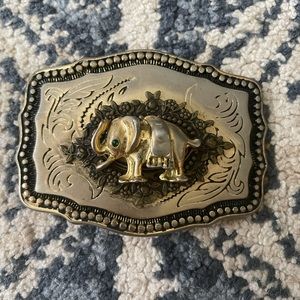 Vintage Elephant Emerald Eye Belt Buckle